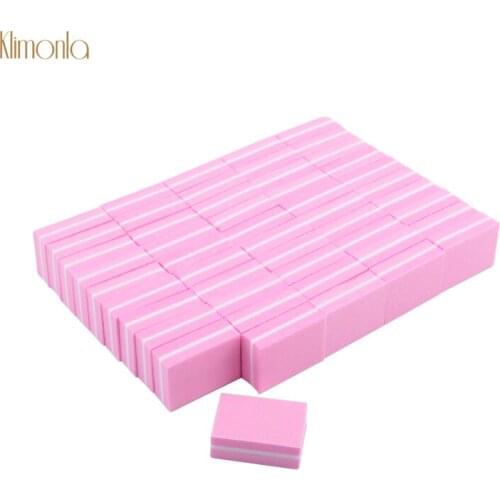 100pcs/lot Pink Sponge Nail File Sanding Buffing Polish Blocks Washable Nail Buffer File Nail Art Pedicure Tools
