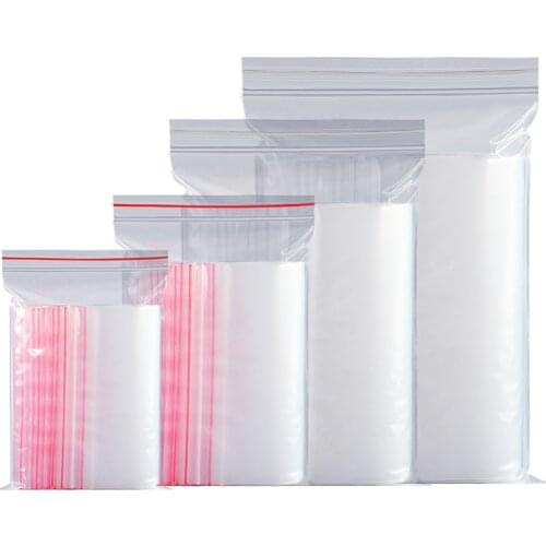100pcs/lot Zip Lock Plastic Bags Clear Resealable Food storage bags Transparent Opp Plastic Bags Self Adhesive Jewellery Making