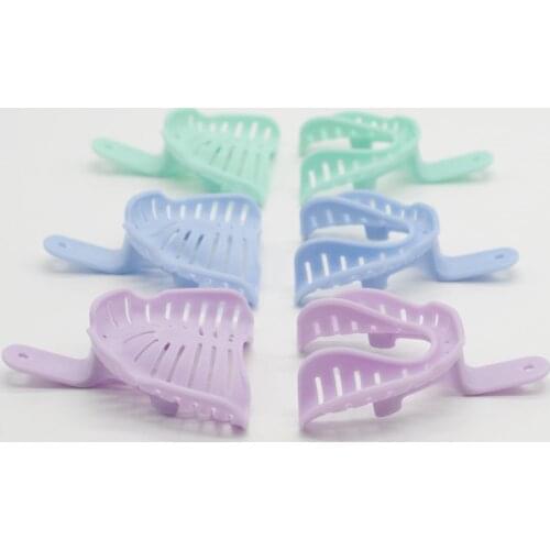 Clinic Supplies 1Set/6Pcs Colorful Dental Impression Trays Plastic Materials Teeth Holder