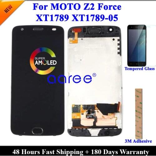 Tested LCD Screen For Moto Z2 Force LCD Display For Moto Z2 Force XT1789 Display LCD Screen Touch Digitizer Assembly