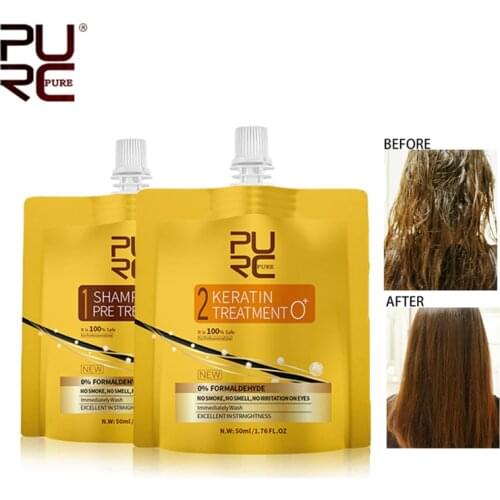 PURC New advanced Hair care set 50ml KERATIN TREATMENT SHAMPOO PRE-TREATMENT Straightening hair and Repair Damaged Hot Sale Set