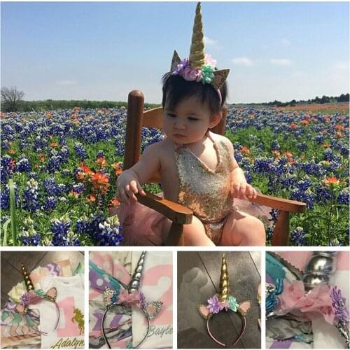 Unicorn Horn Flower Festive Headband Fancy Kid Adult Party Decor Xmas Gift