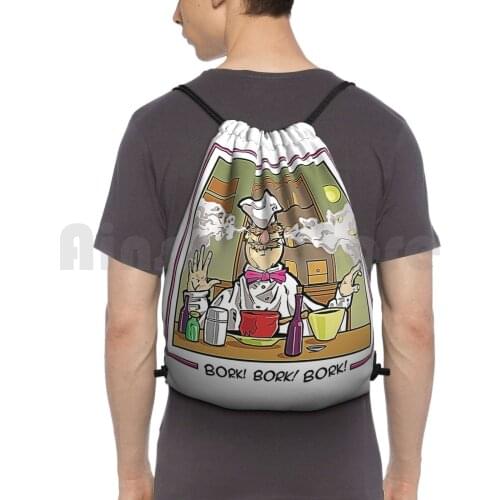 The Kitchen Swedish Chef Backpack Drawstring Bags Gym Bag Waterproof Chef Chef Funny Hunter S Thompson Jim Henson