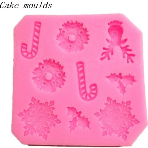 Silicone mold K129 Xmas snow deer shape Fondant cake mold chocolate mold Decoration tools