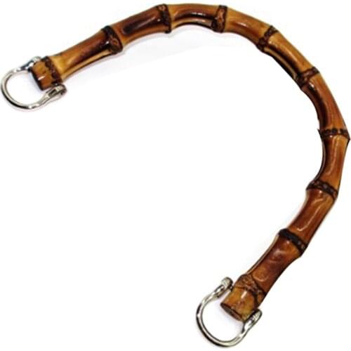 15X12cm Natural Bamboo Handle Replacement Bag, Vintage Hand-Woven Bag Handbag Bamboo Chain Bag (Dark Brown)