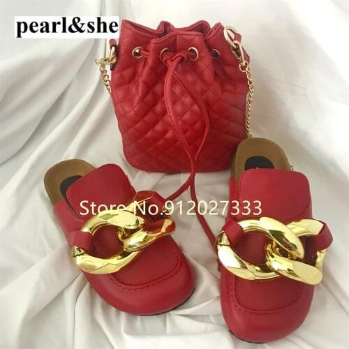 Shoes and bags to match bucket bag leather luxury designer handbag cross-body bag retro single shoulder bag