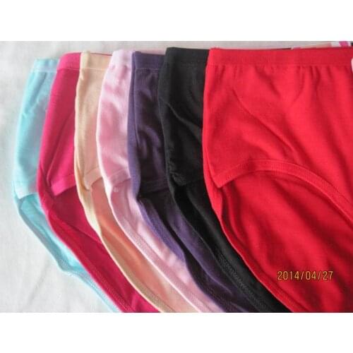 Womens everyday 100%cotton solid briefs women underwear cotton briefs panties underpants multi-colors 6pcs/lot wholesale