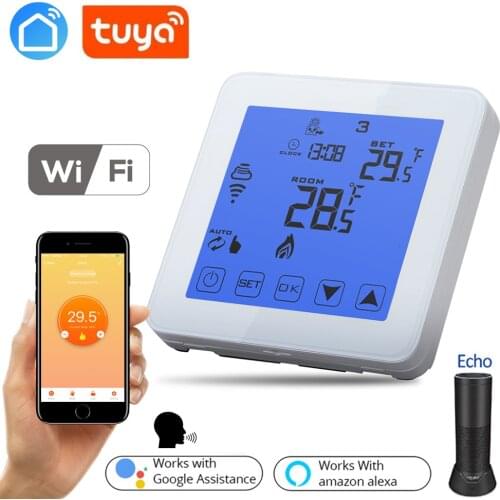 TUYA Smart Home Wifi Energy Saving Thermostat Programmable Touch Screen Temperature Controller Electrical and Water Heating