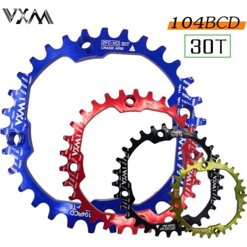 VXM Bicycle Crank 104BCD Cycling Round 30T Chainring Narrow Wide Ultralight 7075-T6 MTB Bike Chainwheel Circle Crankset Plate