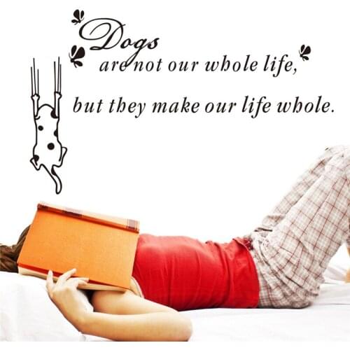Dogs make our life wbole vinyl wall stickers quotes bedroom indoor wall art decoration diy vinyl removable decals black