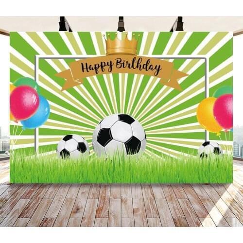 Champion Crown Football Soccer Field Stadium Grassland Baby Birthday Boy Backdrop Vinyl Photography Background For Photo Studio