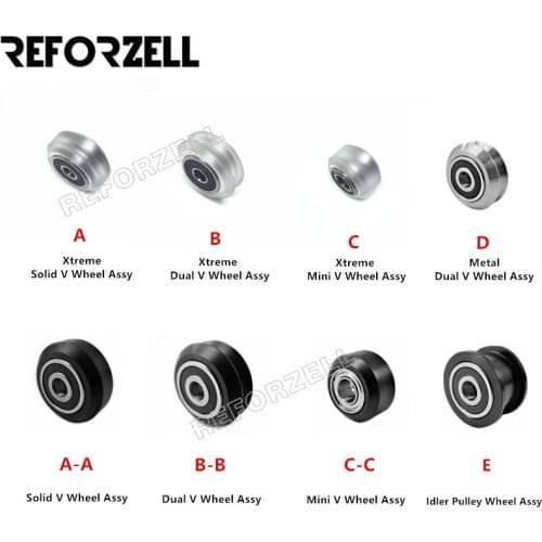 10 sets/pack Solid Dual Mini Idler Pulley Metal v wheel Assy Xtreme Solid Dual Mini v wheel Assy for 3D printer CNC Router