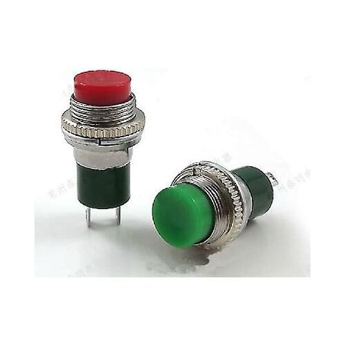 10 x 2A/125VAC Red/Green Mount Momentary SPST Round Push Button Switch 12mm