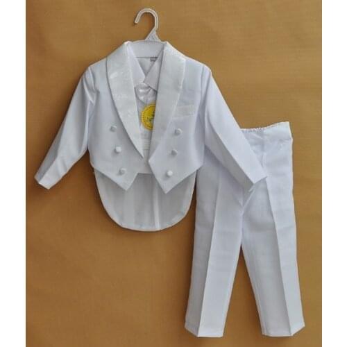 2018 Formal baby boy clothes wedding for suit party baptism christmas suits for 0-10T baby suits wear white/black 5-Piece