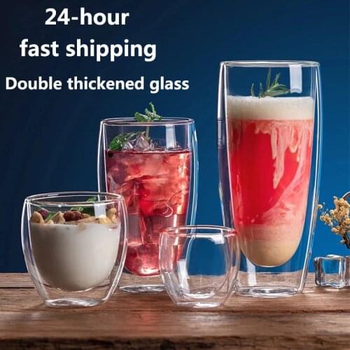 80-650ml Beer Swig Cocktail Glasses Glass Creative Double Glazed Wall Heat Resistant Tea Drink Cup Health Drink Cup Coffee Cup