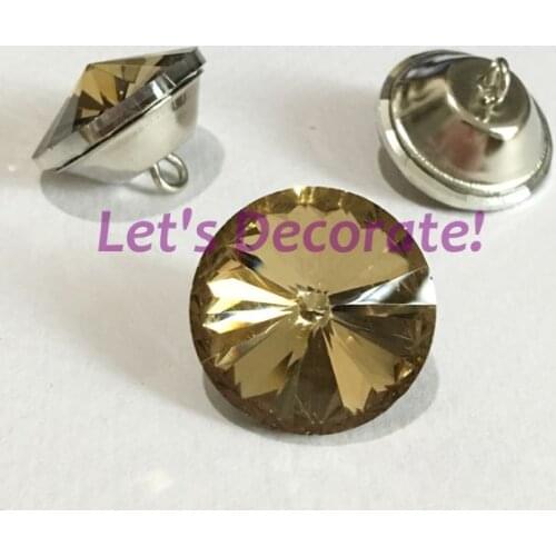 Free shipping 1000PCS/LOT Tea Color 18mm / 20mm Satellite Crystal Glass Buttons For Sofa Industry Or Other Decoration Fileds