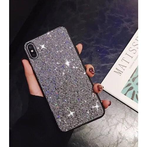 Glitter Gold Silver Fashion Jewelled Phone Case For iPhone 11 12 Pro X XR XS Max SE 2020 7 8 Plus Shockproof Soft PC Back Cover