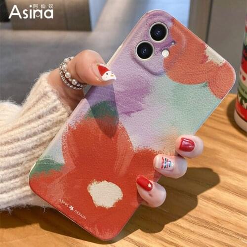 ASINA Imitation Lambskin Case For iPhone 12 11 Pro Max X XS XR 7 8 Plus Cute Cartoon Cases for iPhone 12mini SE2020 Flower Cover