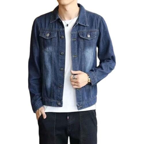 Autumn Thin Denim Jacket Men Slim Classic Male Coat Spring Fashion Jeans Jackets Man Mens Vintage Clothing for Boys 2021