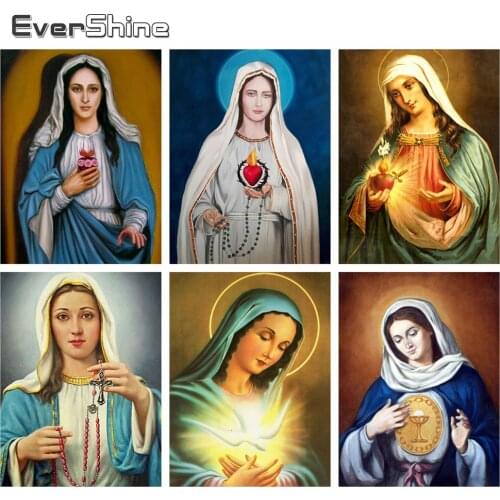 Evershine Diamond Painting Religion 5D DIY Cross Stitch Full Set Diamond Embroidery Icons Rhinestone Pictures Needlework