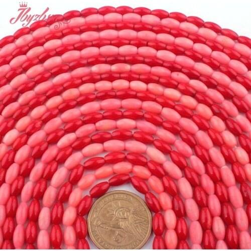 5x8mm Smooth Oval Coral Beads Natural Stone Beads For DIY Necklace Bracelets Earring Woman Jewelry Making 15" Free Shipping