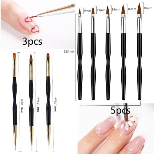 Nail Art Carved Flower Shaping Brush Nail Detailing Brushes Drawing Lines Pen DIY UV Gel Flowers Design Nail Art Brush