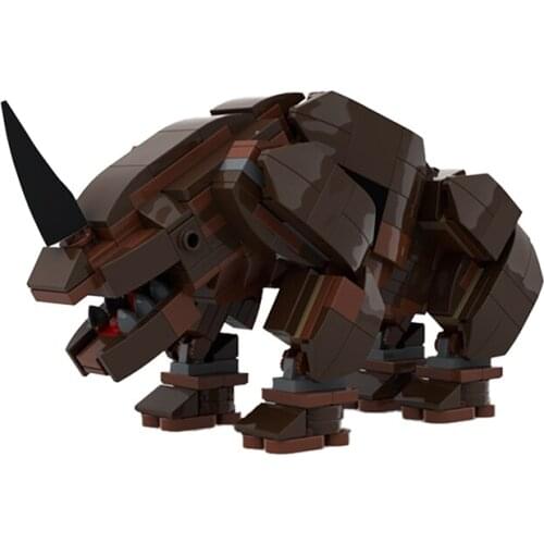 MOC Mudhorn Monster Building Blocks Kit Rhinoceros Model Bricks Idea Assemble Animal Space Wars Toys Children Birthday Gfits