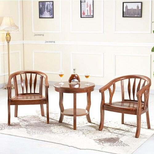 Restaurant Living Room Hotel Back Armchair Solid Wood Cafe Bedroom Single Lounge Chairs Office Negotiation Balcony Leisure Chair