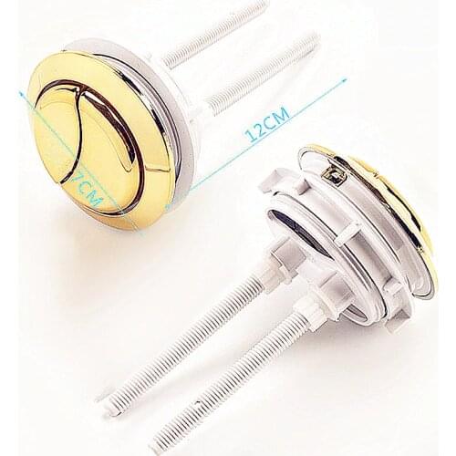 Gold color Round toilet dual push button,Toilet water tank accessories Round big switch button,toilet double Push Button
