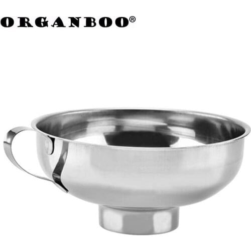 ORGANBOO Kitchen Gadgets Stainless Steel Wide Mouth Funnel Canning Hopper Filter Food Pickles Jam Funnel Cooking Tools