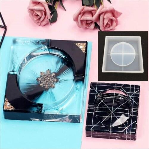 Square Ashtray Silicone Mold Crystal Ultraviolet Resin Plastic Mold DIY Making Accessories