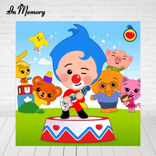 InMemory Cute Cartoon Plim Plim Backdrops For Photography Kids Boys 1st Birthday Party Backgrounds Customized Photo Studio