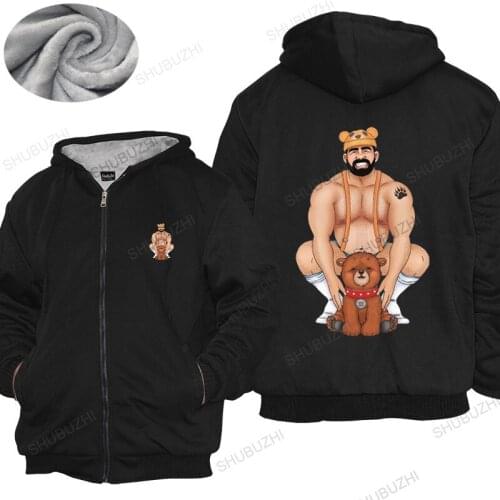 Men hoodies winter Brand warm coat Daddy Bear Gay hoodie Printed warm coat Geek winter Youth hoodies Humor Jeunesse Fleece hoody