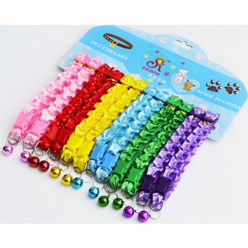 300pcs/lot Candy Color Pet Dog Cat Puppy Kitten Nylon Soft ID Identify Pets Animal Collars