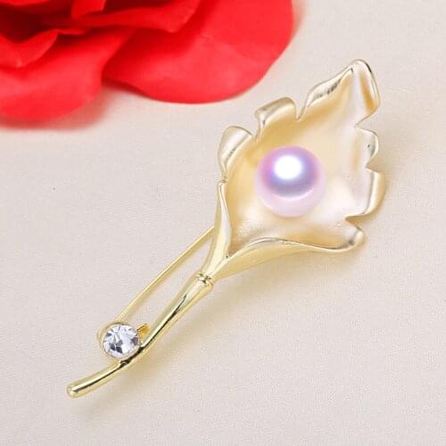 Charm Flower Brooch Pin Mountings Base Findings Jewelry Settings Parts for Pearls Beads Stones Crystals Agate Coral 10pcs/lot