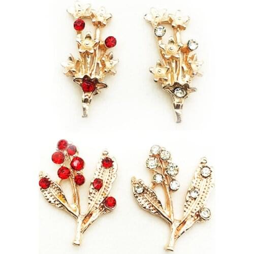 2019New 100Pcs Rhinestone leaves or branches button for DIY Hair Accessories or bridal headwear decoration BD83-BD84