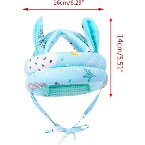 Toddler Infant Baby No Bumps Safety Helmet Hat Cartoon Animal Ears Adjustable Head Cushion Protector Bumper Bonnet Cap