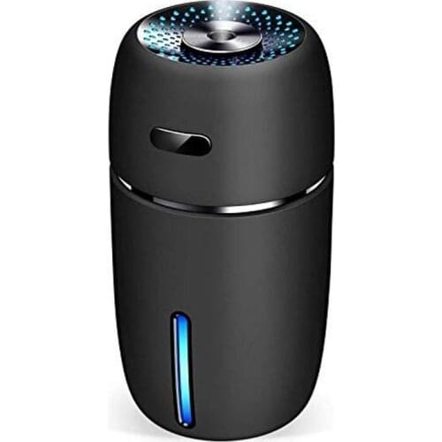 USB Car Humidifier 200ml Mini Portable Humidifiers Air Purifier with 7 Colors LED Night Light Black for Car Office Room Bedroom