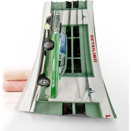 New Customizable HD Vintage Car Fitness Sports Portable Quick-Drying Towel Yoga Outdoor Bamboo Fiber Towels Size 35x75cm