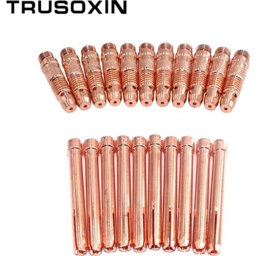 10Pcs Argon Welding TIG Inverter DC Welding Machine/Equipment 1.6mm/2.0mm/2.4mm/3.0mm/3.2mm TIG Tungsten Collet Body and Collet