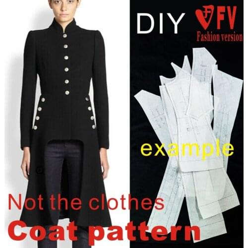 Ladies stand-collar handsome slim coat coat pattern garment cutting structure drawing BFY-54