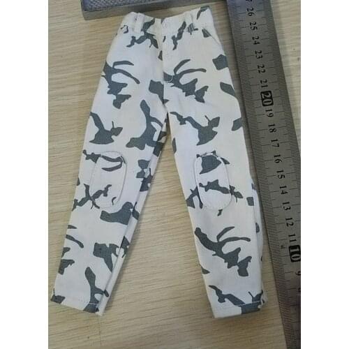 1/6 Scale Snow Camouflage Pants Trousers Models for 12'' Male Figures DIY