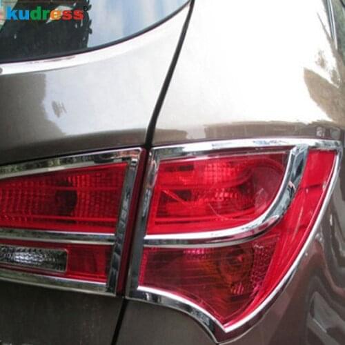 For Hyundai Santa Fe ix45 2013 2014 2015 Hatchback 5door ABS Chrome Rear Taillight Lamp Protector Trims Accessories Styling 4pcs