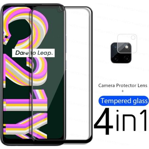 4IN1 Screen Protector For OPPO Realme C21Y Glass Realme C21Y Tempered Glass Protective Phone Film Realme C21Y C25S C20 C15 C12