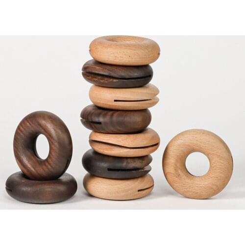 8 Pcs Wooden Sealer Snack Fresh Food Storage Bag Clips Kitchen Tool Accessories Donut Shape Sealing Clamp Food Clips Fashion New