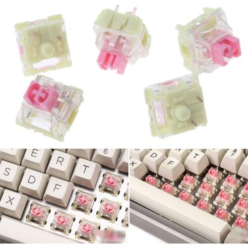 5pcs TTC Pink Mechanical keyboard Switch Pink Gold Contact Switch 3pin 100 Million Lives For Cherry Gateron MX Switch keyboard