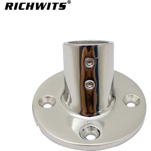 60 Degree Round Base Stainless Steel Hand Rail Fitting Hardware Accessories 22mm 25mm For Boat Yacht Parts Building Marine