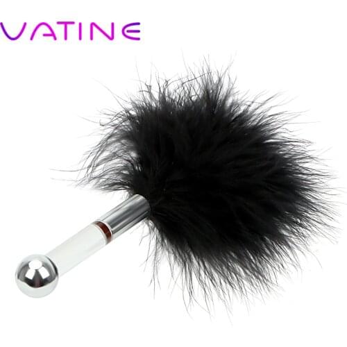 VATINE Butt Plug Flirting Stick Anal Plug Mini Steel Ball with Feather Tail Adult Games Foreplay Sex Toys for Women Couple