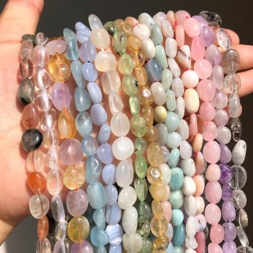 8-10MM Irregular Amazonite Agata Larimar Loose Beads For Jewelry Making Natural Stone Bead DIY Necklace Bracelet Jewellery 15