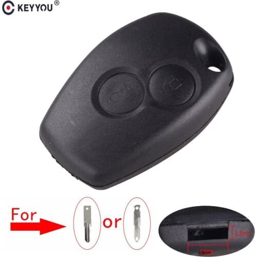 KEYYOU 10XNo Blade 2 Button Key Shell Case For Renault Megane Modus Espace Laguna Duster Logan DACIA Sandero Fluence Clio Kangoo
